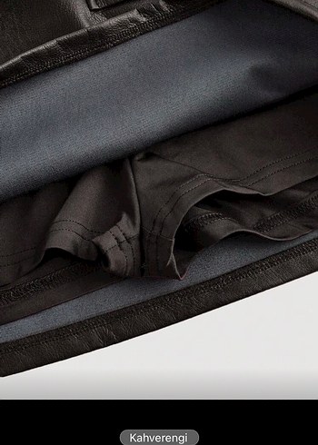 Kahverengi Deri Kemerli Mini Etek - Görsel 2