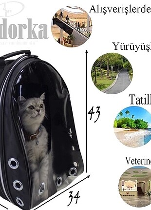 Siyah kedi taşıma çantasi 