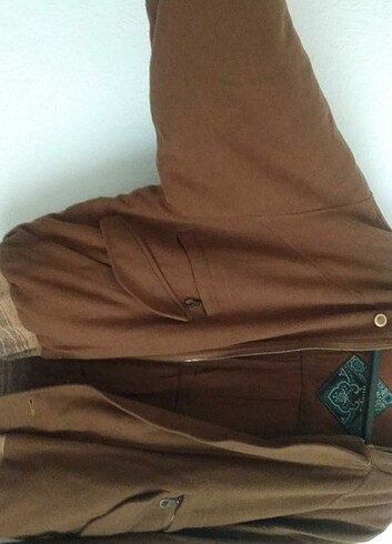 xl Beden kahverengi Renk Vintage Bomber Ceket