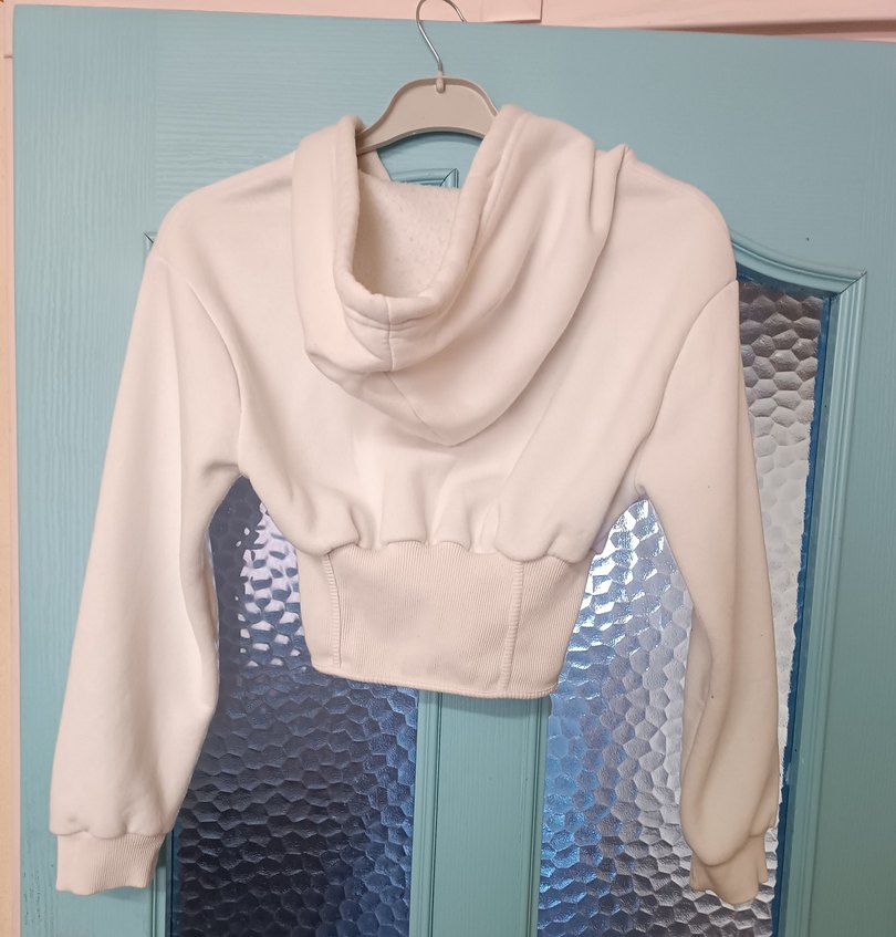 Fermuarlı Beyaz Kadın Sweatshirt - Görsel 2