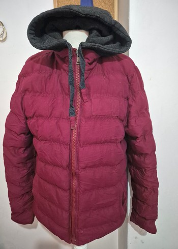 Bordo Fermuarlı Kadın Kışlık Mont