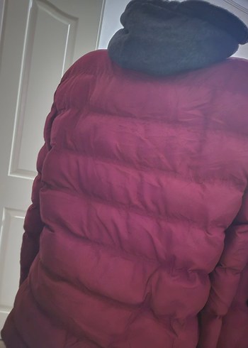 m Beden bordo Renk Bordo Fermuarlı Kadın Kışlık Mont