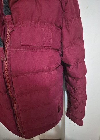 m Beden Bordo Fermuarlı Kadın Kışlık Mont