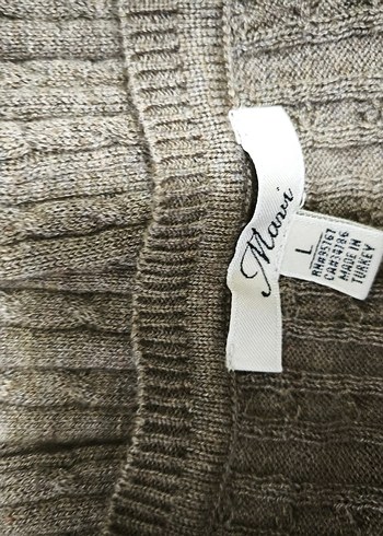 mavi jeans Bej V Yaka Örgü Kadın Kazak - Görsel 9