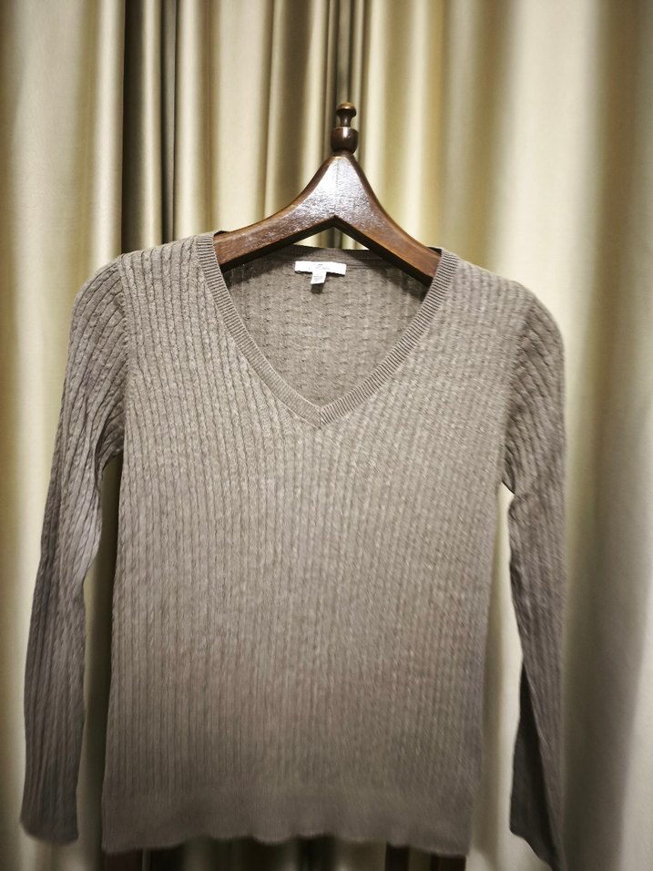 mavi jeans Bej V Yaka Örgü Kadın Kazak - Görsel 2