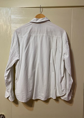 Düğmeli Beyaz Pamuklu Kadın Gömlek - Görsel 2