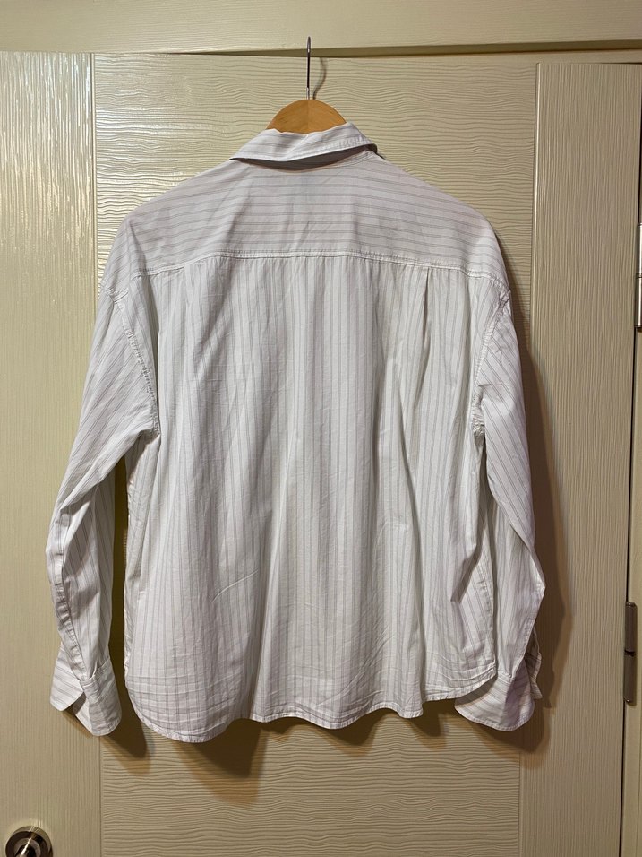 Düğmeli Beyaz Pamuklu Kadın Gömlek - Görsel 2