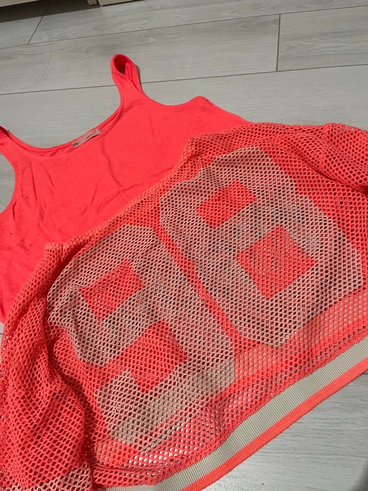 Neon pembe Askısız Mini Spor Üst - Görsel 2