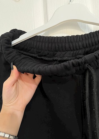 Siyah Kadın 2 iplik Şardonlu eşofman - Görsel 3