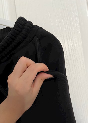 Siyah Kadın 2 iplik Şardonlu eşofman - Görsel 2