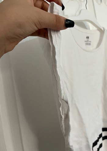 H&M Kadın Beyaz Pamuklu Oversize Tişört