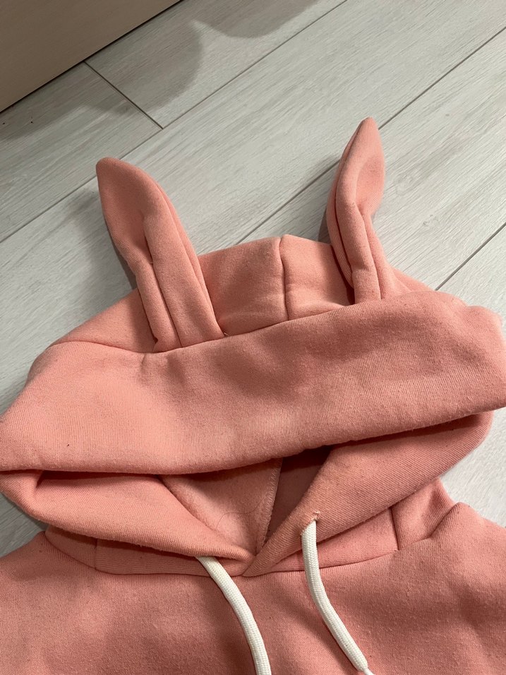 Pembe Kolsuz Sweatshirt Midi Boy Rahat Kesim - Görsel 2