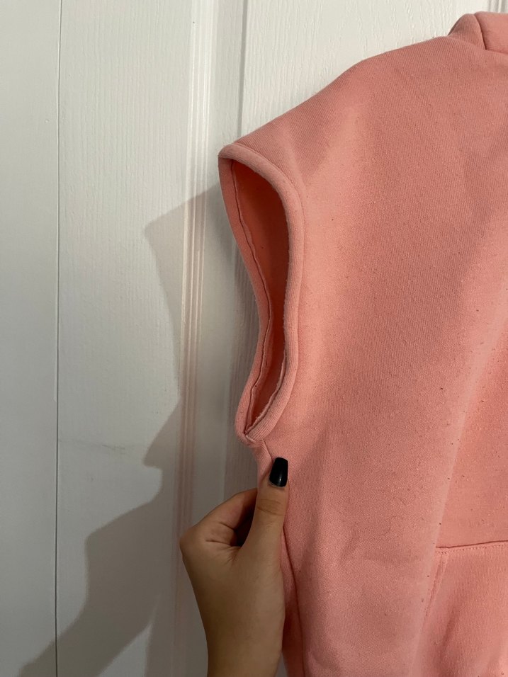 Pembe Kolsuz Sweatshirt Midi Boy Rahat Kesim - Görsel 4