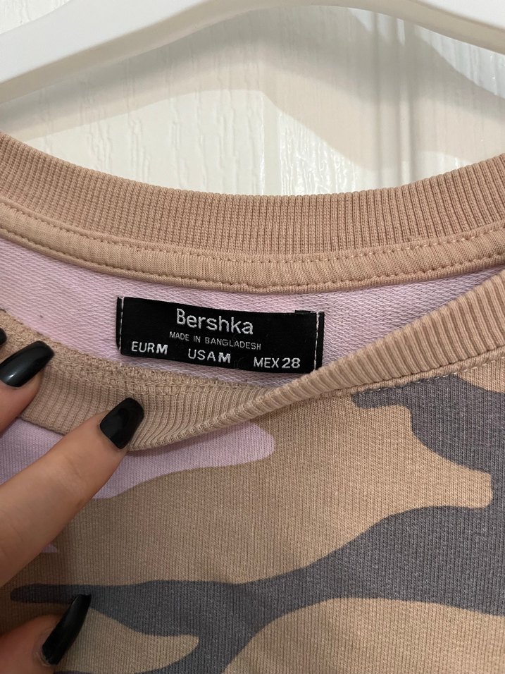 Kahverengi Kamuflaj Desenli Crop Sweatshirt - Görsel 4