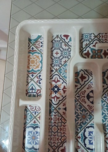 Beden çeşitli Renk Desenli Çok Bölmeli Çatal Kaşık Kutusu