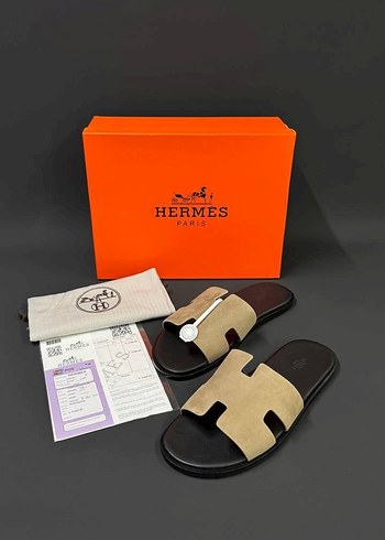 Hermes Süet Kahverengi Erkek Terlik