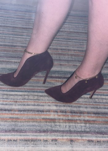 39 Beden Bordo Süet Stiletto Topuklu Kadın Ayakkabı