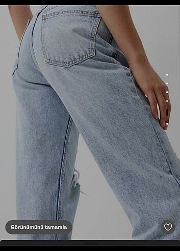 Bershka yırtık mom jean