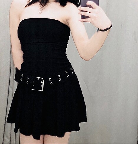 Bershka mini siyah elbise