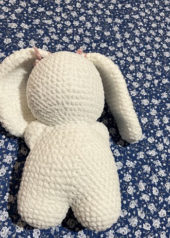 Beden Pastel Beyaz Peluş Örgü Tavşan Oyuncak