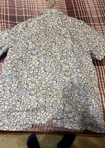 Erkek Çocuk Kısa Kollu Desenli Keten Gömlek - Görsel 3