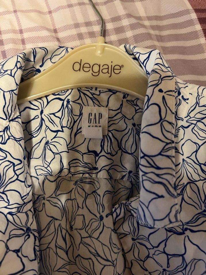 Erkek Çocuk Kısa Kollu Desenli Keten Gömlek - Görsel 2