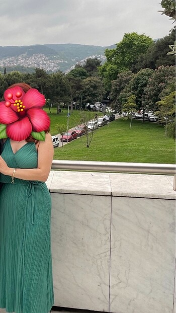 H&M yeşil elbise