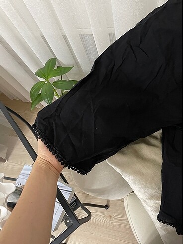 Siyah püsküllü pareo - Görsel 5