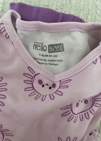 Mor Baskılı Kısa Kollu Bebek Takımı - Görsel 2