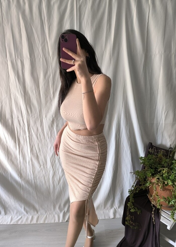 Triko crop takım  - Görsel 2