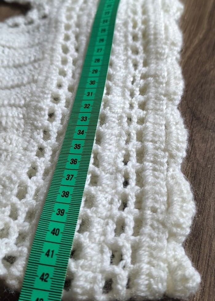 Örgü Büstiyer( beyaz ) - Görsel 2