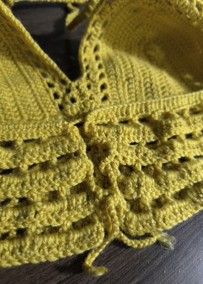 Örgü Büstiyer ( Sarı ) - Görsel 2