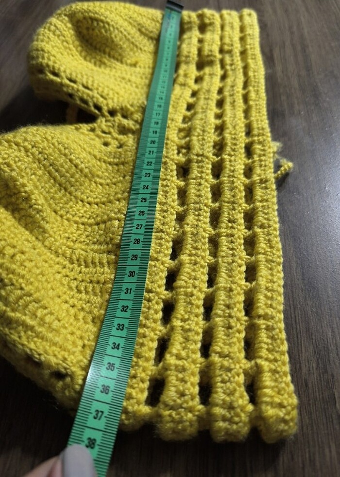 Örgü Büstiyer ( Sarı ) - Görsel 3