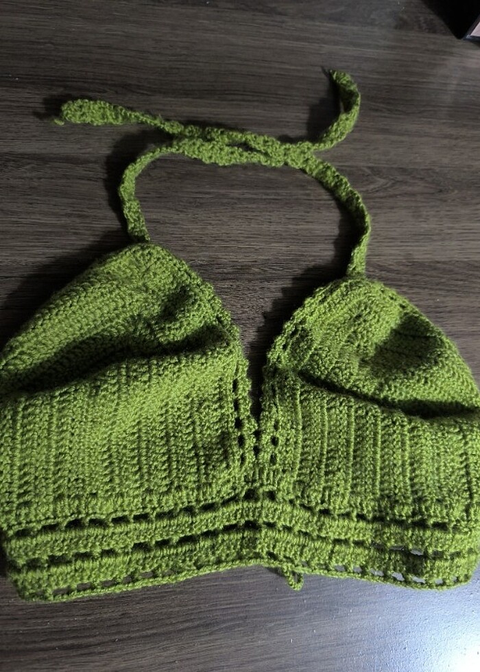 Örgü Büstiyer ( Yeşil ) - Görsel 4