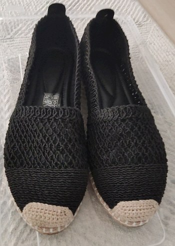 40 Beden Siyah Örgü Kadın Espadril