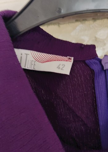 Kadın Mor Uzun Kollu Rahat Tunik - Görsel 3