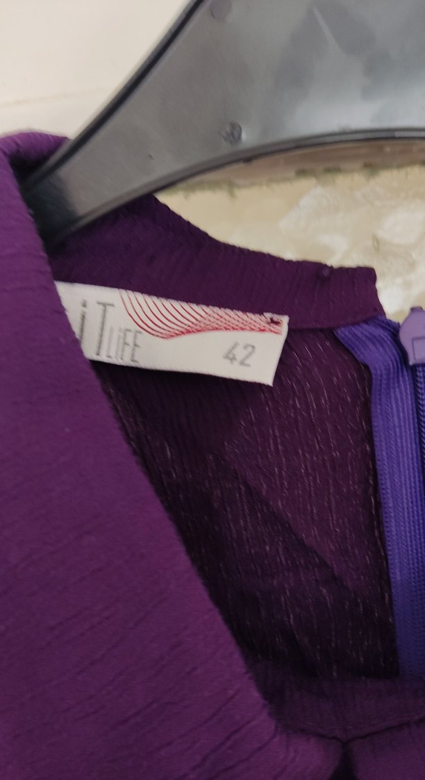 Kadın Mor Uzun Kollu Rahat Tunik - Görsel 3