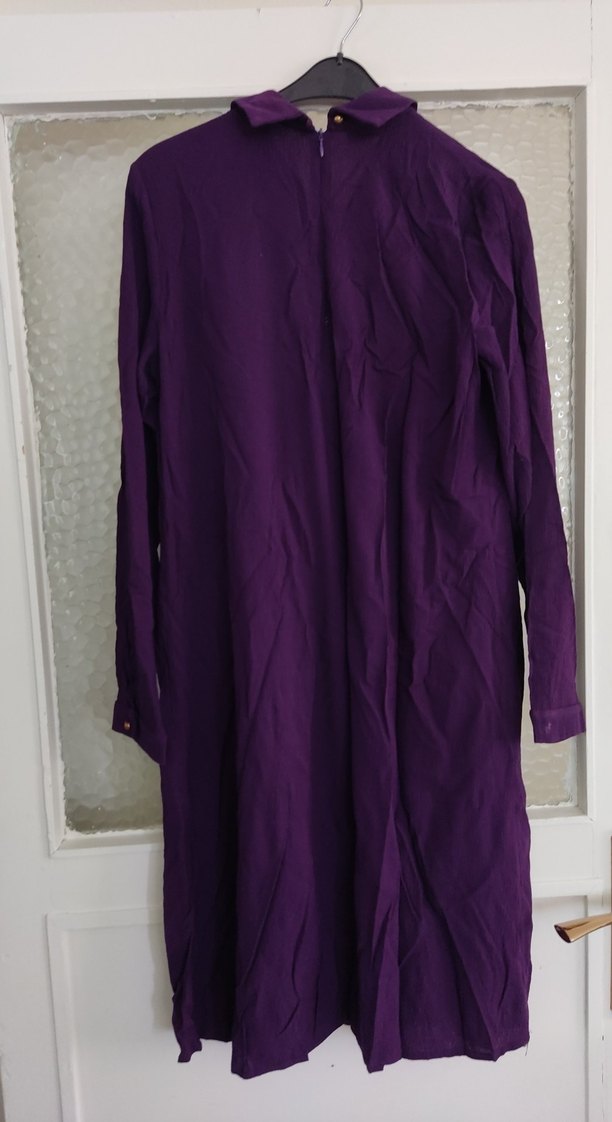 Kadın Mor Uzun Kollu Rahat Tunik - Görsel 4