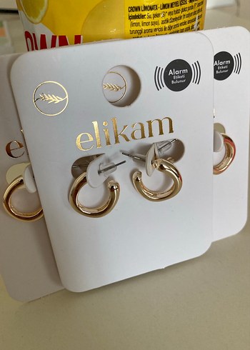 Beden Elastik Mini Altın Renk Kadın Küpeler