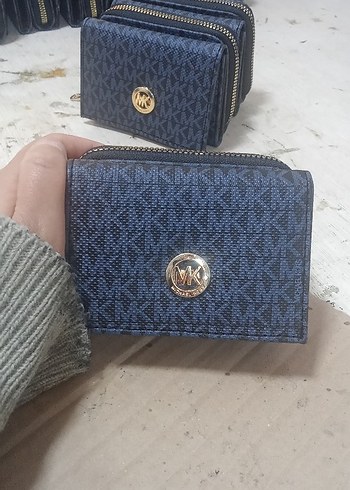 Mavi Denim Desenli Fermuarlı Kadın Cüzdanı