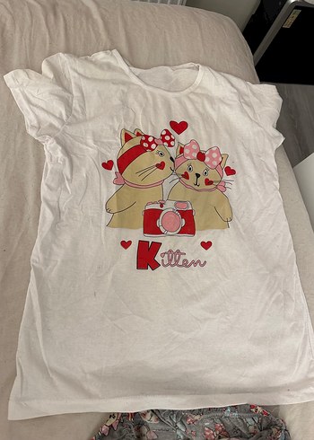 Diğer Kedi Desenli Kadın Pijama Takımı
