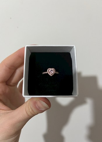 Pembe Kalp Taşlı Kadın Yüzük - Görsel 2