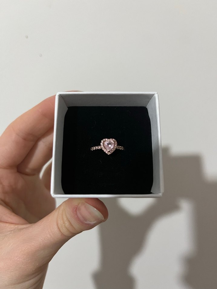 Pembe Kalp Taşlı Kadın Yüzük - Görsel 2