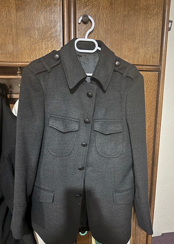 Erkek Siyah Kaşe Kaban S Beden - Görsel 2