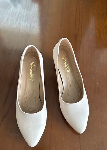 Bej Kadın Blok Topuklu Ayakkabı Stiletto - Görsel 2