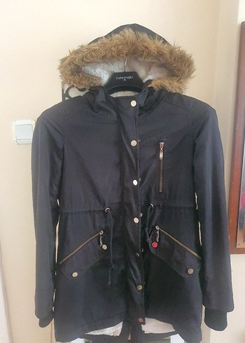 İçi kürklü siyah kaban - Görsel 3