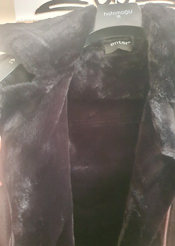 Tokalı Siyah Deri Kadın Mont - Görsel 4