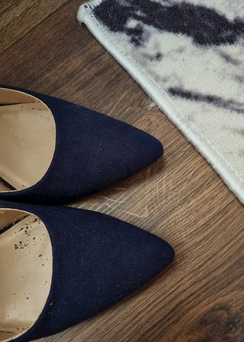 39 Beden Lacivert Süet Stiletto Topuklu Kadın Ayakkabı