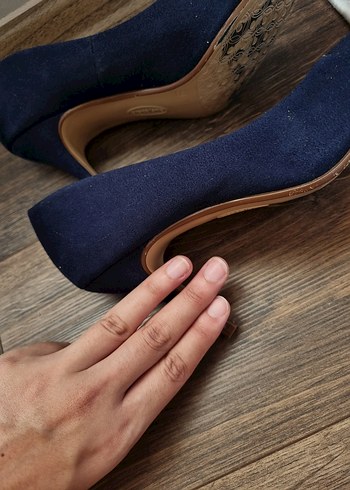 Diğer Lacivert Süet Stiletto Topuklu Kadın Ayakkabı