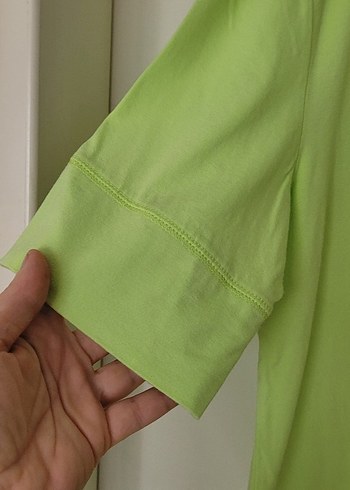 Yeşil Yarım Kollu Kadın Tişört - Görsel 2